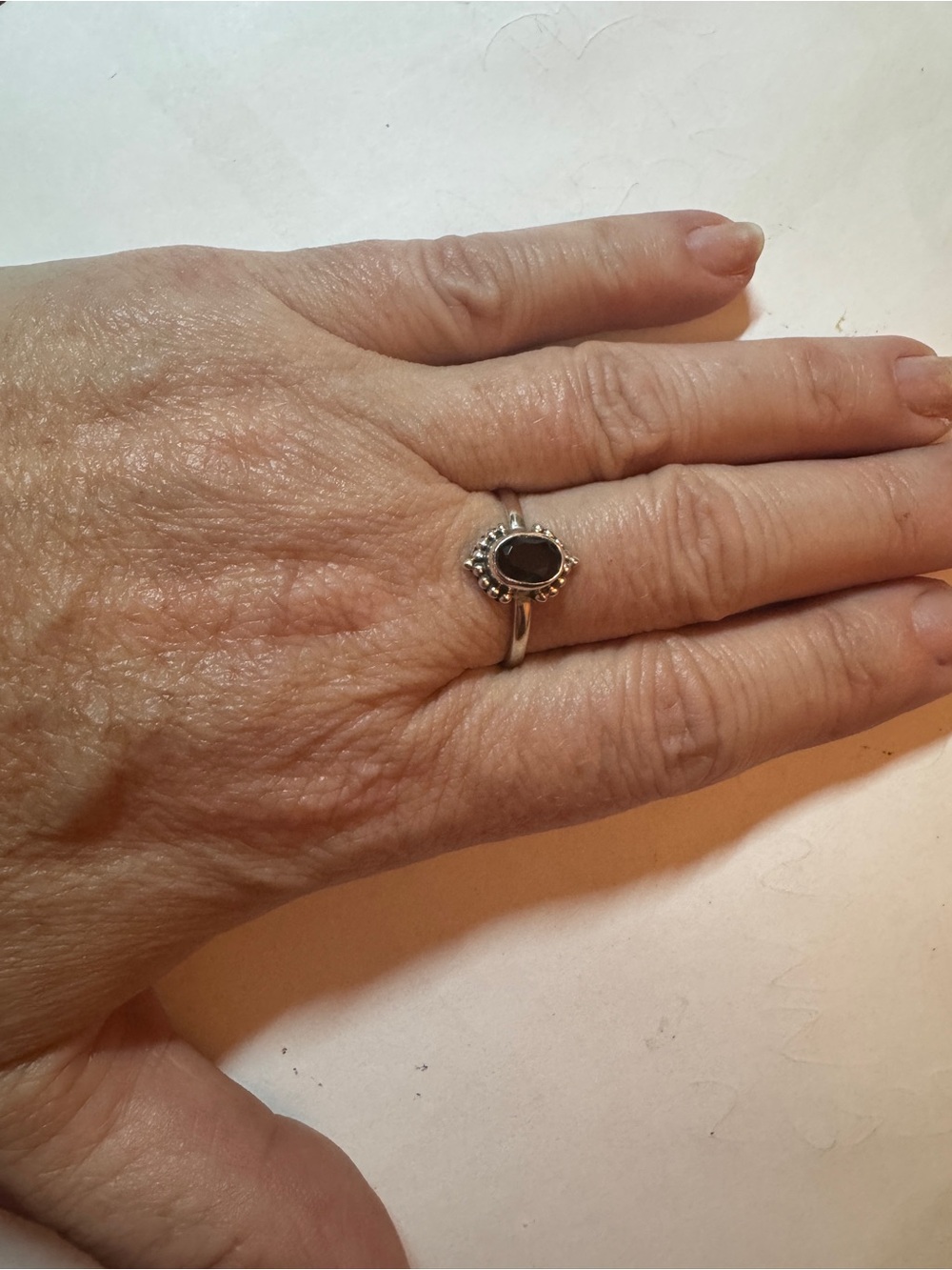 Sterling Silver Smoky Quartz Oval Ring size 8 - Picture 4 of 4